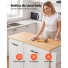 image:imageVEVOR Kitchen Island Cart with Storage 4228 in Wide Mobile Rolling Storage Island on Swivel Wheels with Drawer Storage Cabinet Drop Leaf Spice Rack Table for Home Dining Room White4606W dropleaf