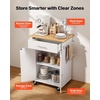 image:imageVEVOR Kitchen Island Cart with Storage 4228 in Wide Mobile Rolling Storage Island on Swivel Wheels with Drawer Storage Cabinet Drop Leaf Spice Rack Table for Home Dining Room White2484W