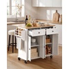image:imageVEVOR Kitchen Island Cart with Storage 437 in Wide Mobile Rolling Storage Island on Swivel Wheels with 2 Drawers Storage Cabinet SpiceTowel Rack Hooks Table for Home Dining Room WhiteWhite
