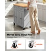 image:imageVEVOR Kitchen Island Cart with Storage 437 in Wide Mobile Rolling Storage Island on Swivel Wheels with 2 Drawers Storage Cabinet SpiceTowel Rack Hooks Table for Home Dining Room WhiteGrey