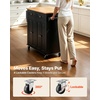 image:imageVEVOR Kitchen Island Cart with Storage 437 in Wide Mobile Rolling Storage Island on Swivel Wheels with 2 Drawers Storage Cabinet SpiceTowel Rack Hooks Table for Home Dining Room WhiteBlack