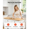 image:imageVEVOR Kitchen Island Cart with Storage 437 in Wide Mobile Rolling Storage Island on Swivel Wheels with 2 Drawers Storage Cabinet SpiceTowel Rack Hooks Table for Home Dining Room WhiteSnowwhite