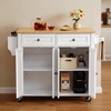 image:imageVEVOR Kitchen Island Cart with Storage 437 in Wide Mobile Rolling Storage Island on Swivel Wheels with 2 Drawers Storage Cabinet SpiceTowel Rack Hooks Table for Home Dining Room WhiteWhite