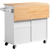 image:imageVEVOR Kitchen Island Cart with Storage 437 in Wide Mobile Rolling Storage Island on Swivel Wheels with 2 Drawers Storage Cabinet SpiceTowel Rack Hooks Table for Home Dining Room WhiteWhite