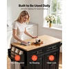 image:imageVEVOR Kitchen Island Cart with Storage 437 in Wide Mobile Rolling Storage Island on Swivel Wheels with 2 Drawers Storage Cabinet SpiceTowel Rack Hooks Table for Home Dining Room WhiteBlack