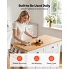 image:imageVEVOR Kitchen Island Cart with Storage 437 in Wide Mobile Rolling Storage Island on Swivel Wheels with 2 Drawers Storage Cabinet SpiceTowel Rack Hooks Table for Home Dining Room WhiteWhite