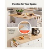 image:imageVEVOR Kitchen Island Cart with Storage 437 in Wide Mobile Rolling Storage Island on Swivel Wheels with 2 Drawers Storage Cabinet SpiceTowel Rack Hooks Table for Home Dining Room WhiteWhite