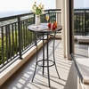image:imageVEVOR Outdoor Bar Table 55 x 15 in Patio Bar Table Waterproof Top amp Sturdy Metal Frame Rectangle Counter Height Dining Tables Outdoor Furniture for Balcony Yard Hot Tub Poolside IndoorRound