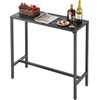 image:imageVEVOR Outdoor Bar Table 55 x 15 in Patio Bar Table Waterproof Top amp Sturdy Metal Frame Rectangle Counter Height Dining Tables Outdoor Furniture for Balcony Yard Hot Tub Poolside IndoorRectangle