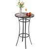 image:imageVEVOR Outdoor Bar Table 55 x 15 in Patio Bar Table Waterproof Top amp Sturdy Metal Frame Rectangle Counter Height Dining Tables Outdoor Furniture for Balcony Yard Hot Tub Poolside IndoorRound