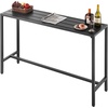image:imageVEVOR Outdoor Bar Table 55 x 15 in Patio Bar Table Waterproof Top amp Sturdy Metal Frame Rectangle Counter Height Dining Tables Outdoor Furniture for Balcony Yard Hot Tub Poolside IndoorRectangle