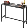 image:imageVEVOR Outdoor Bar Table 55 x 15 in Patio Bar Table Waterproof Top amp Sturdy Metal Frame Rectangle Counter Height Dining Tables Outdoor Furniture for Balcony Yard Hot Tub Poolside IndoorRectangle
