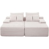 image:imageVEVOR Oversized Double Chaise Lounge 67 Boneless Cloud Sofa Soft Corduroy Floor Couch NoAssembly Lounge Chair for Living Room amp Bedroom Relaxing Beige