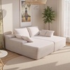 image:imageVEVOR Oversized Double Chaise Lounge 67 Boneless Cloud Sofa Soft Corduroy Floor Couch NoAssembly Lounge Chair for Living Room amp Bedroom Relaxing Beige