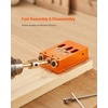 image:imageVEVOR Pocket Hole Jig Kit Adjustable and Easy to Use Pocket Hole Jig System with Step Drills Wrenches Drill Stop Rings Screws and Square Drive Bits Dual Scale Marks for DIY Carpentry ProjectsOrange