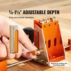 image:imageVEVOR Pocket Hole Jig Kit Adjustable and Easy to Use Pocket Hole Jig System with Step Drills Wrenches Drill Stop Rings Screws and Square Drive Bits Dual Scale Marks for DIY Carpentry ProjectsOrange