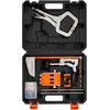 image:imageVEVOR Pocket Hole Jig Kit Adjustable and Easy to Use Pocket Hole Jig System with Step Drills Wrenches Drill Stop Rings Screws and Square Drive Bits Dual Scale Marks for DIY Carpentry ProjectsOrange