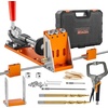 image:imageVEVOR Pocket Hole Jig Kit Adjustable and Easy to Use Pocket Hole Jig System with Step Drills Wrenches Drill Stop Rings Screws and Square Drive Bits Dual Scale Marks for DIY Carpentry ProjectsOrange