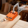 image:imageVEVOR Pocket Hole Jig Kit Adjustable and Easy to Use Pocket Hole Jig System with Step Drills Wrenches Drill Stop Rings Screws and Square Drive Bits Dual Scale Marks for DIY Carpentry ProjectsOrange
