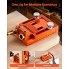image:imageVEVOR Pocket Hole Jig Kit Adjustable and Easy to Use Pocket Hole Jig System with Step Drills Wrenches Drill Stop Rings Screws and Square Drive Bits Dual Scale Marks for DIY Carpentry ProjectsOrange