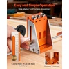 image:imageVEVOR Pocket Hole Jig Kit Adjustable and Easy to Use Pocket Hole Jig System with Step Drills Wrenches Drill Stop Rings Screws and Square Drive Bits Dual Scale Marks for DIY Carpentry ProjectsOrange