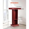 image:imageVEVOR Podium Stand 41Inch Wooden Lectern Laptop Desk with Wide Reading Surface and Storage Shelf Edge Stopper Elegant Design FloolStanding for Classroom Conference Church and PresentationWooden Lectern