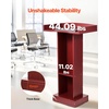 image:imageVEVOR Podium Stand 41Inch Wooden Lectern Laptop Desk with Wide Reading Surface and Storage Shelf Edge Stopper Elegant Design FloolStanding for Classroom Conference Church and PresentationWooden Lectern
