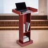 image:imageVEVOR Podium Stand 41Inch Wooden Lectern Laptop Desk with Wide Reading Surface and Storage Shelf Edge Stopper Elegant Design FloolStanding for Classroom Conference Church and PresentationWooden Lectern