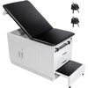 image:imageVEVOR Pro Medical Exam Table Medical Examination Bed with Adjustable Backrest Physical Therapy Exam Table with Locking Cabinet 2 Drawers Paper Roll Dispenser Step Stool amp Leg Rest 500LBS Loading