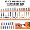 image:imageVEVOR Rivet Nut Tool Kit 17Inch Rivnut Tool Kit with 13 Mandrels and 130 Nuts Metric and SAE Size M3 M4 M5 M6 M8 M10 M12 1213 832 1024 1420 51618 3816 UNC a Carrying CaseRIVET NUT TOOL