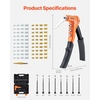 image:imageVEVOR Rivet Nut Tool Kit 17Inch Rivnut Tool Kit with 13 Mandrels and 130 Nuts Metric and SAE Size M3 M4 M5 M6 M8 M10 M12 1213 832 1024 1420 51618 3816 UNC a Carrying CaseRIVET NUT TOOL