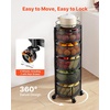 image:imageVEVOR Rotating Storage Rack Cart 5 Tier Fruit and Vegetable Basket Bowls Heavy Duty Wire Basket Organizer on Wheels Large Capacity Stand with Metal Top Lid for Kitchen Bathroom Nursery Black