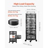 image:imageVEVOR Rotating Storage Rack Cart 5 Tier Fruit and Vegetable Basket Bowls Heavy Duty Wire Basket Organizer on Wheels Large Capacity Stand with Metal Top Lid for Kitchen Bathroom Nursery Black