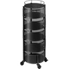 image:imageVEVOR Rotating Storage Rack Cart 5 Tier Fruit and Vegetable Basket Bowls Heavy Duty Wire Basket Organizer on Wheels Large Capacity Stand with Metal Top Lid for Kitchen Bathroom Nursery Black