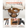 image:imageVEVOR Round Coffee Table Modern Coffee Table 2 Tiers Wooden Circle Center Desk with Open Storage Minimalist Sturdy Metal Frame Accent End Desk for Living Room Office Easy Assembly Rustic BrownNatural