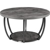 image:imageVEVOR Round Coffee Table Modern Coffee Table 2 Tiers Wooden Circle Center Desk with Open Storage Minimalist Sturdy Metal Frame Accent End Desk for Living Room Office Easy Assembly Rustic BrownGrey