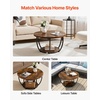 image:imageVEVOR Round Coffee Table Modern Coffee Table 2 Tiers Wooden Circle Center Desk with Open Storage Minimalist Sturdy Metal Frame Accent End Desk for Living Room Office Easy Assembly Rustic BrownNatural