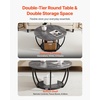 image:imageVEVOR Round Coffee Table Modern Coffee Table 2 Tiers Wooden Circle Center Desk with Open Storage Minimalist Sturdy Metal Frame Accent End Desk for Living Room Office Easy Assembly Rustic BrownGrey