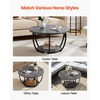 image:imageVEVOR Round Coffee Table Modern Coffee Table 2 Tiers Wooden Circle Center Desk with Open Storage Minimalist Sturdy Metal Frame Accent End Desk for Living Room Office Easy Assembly Rustic BrownGrey