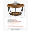image:imageVEVOR Round Coffee Table Modern Coffee Table 2 Tiers Wooden Circle Center Desk with Open Storage Minimalist Sturdy Metal Frame Accent End Desk for Living Room Office Easy Assembly Rustic BrownNatural