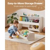 image:imageVEVOR Toy Storage Organizer Wooden Kids Bookshelf with Storage Toy Storage Cabinet with 2 Mobile Drawers Kids Storage Organizer for Bedroom Nursery Living Room Entryway Preschool White5cubby With 2 Mobile Drawers