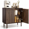 image:imageVEVOR Buffet Cabinet Sideboard Cabinet with 2Tier Storage Coffee Bar Cabinet with Adjustable Shelves Fluted Sideboard Buffet for Hallway Entryway Living Room or Kitchen OakWalnut