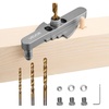 image:imageVEVOR Doweling Jig Kit Self Centering Dowel Drill Jig for Straight Holes Aluminum Alloy Woodworking Tools with 6 Drill Guide Bushings Adjustable Width for Wood Working Drilling and MarkingMini