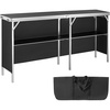 image:imageVEVOR Extra Long Folding Portable Bar Tradeshow Podium Table for Indoor Outdoor Party Picnic Exhibition Includes Carrying Case Storage Shelf and Black Skirt 7795 x 1516 x 34657795 INCH