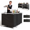 image:imageVEVOR Extra Long Folding Portable Bar Tradeshow Podium Table for Indoor Outdoor Party Picnic Exhibition Includes Carrying Case Storage Shelf and Black Skirt 7795 x 1516 x 34652 Pcs 386 INCH