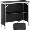 image:imageVEVOR Extra Long Folding Portable Bar Tradeshow Podium Table for Indoor Outdoor Party Picnic Exhibition Includes Carrying Case Storage Shelf and Black Skirt 7795 x 1516 x 34653839 INCH