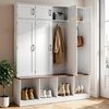 image:imageVEVOR Hall Tree with Bench and Shoe Storage 59 Wide 4in1 Entryway Hall Tree with Bench Hanging Hooks Storage Cabinet and Shoe Cabinet Wooden Furniture for Mudroom Entryway Hallway White