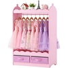 image:imageVEVOR Kids Dress Up Storage with Mirror Dress Up Closet Kids Armoire Wardrobe Closet for Little Girls Toddler Costume Organizer Pretend Princess Storage Dresser for Bedroom Girls Room PinkPink