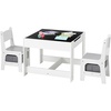 image:imageVEVOR Kids Table and Chair Set 3 in 1 Wooden Kids Table with Storage Drawer Toddler Activity Play Desk with 2 in 1 Detachable Tabletop Children Table for Art Eating Reading Learning GrayGray  White