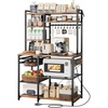 image:imageVEVOR Kitchen Bakers Rack with Power Outlets 236 x 157 x 551 Inch Microwave Stand with Builtin Power Strip amp 46 Ft Cord 8 SShaped Hooks for Dish Storage Spice Jars Coffee Bar Organization354 x 157 x 709